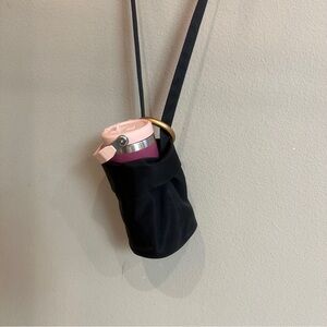 Jil Sander | Black nylon Crossbody water bottle carrying bag water bottle bag